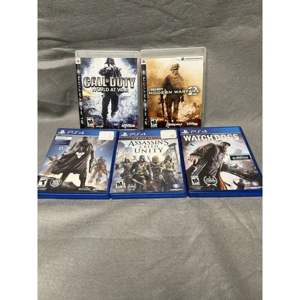 PLAYSTATION GAMES, 2 PS3 CALL‎ OF DUTY & 3 PS4 WATCHDOGS, DESTINY, ASSASSIN'S